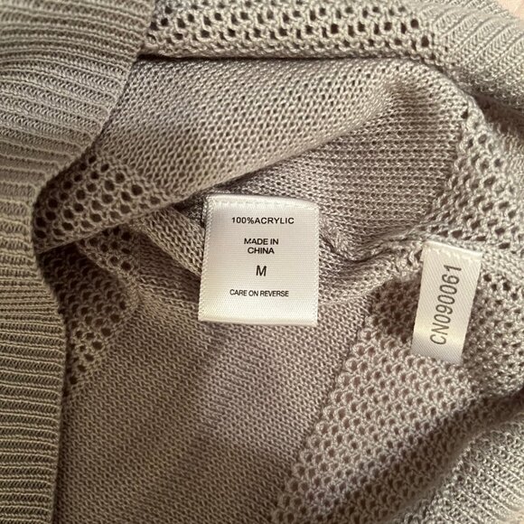 Gray Sweater Top with Mesh Sections - Picture 6 of 10